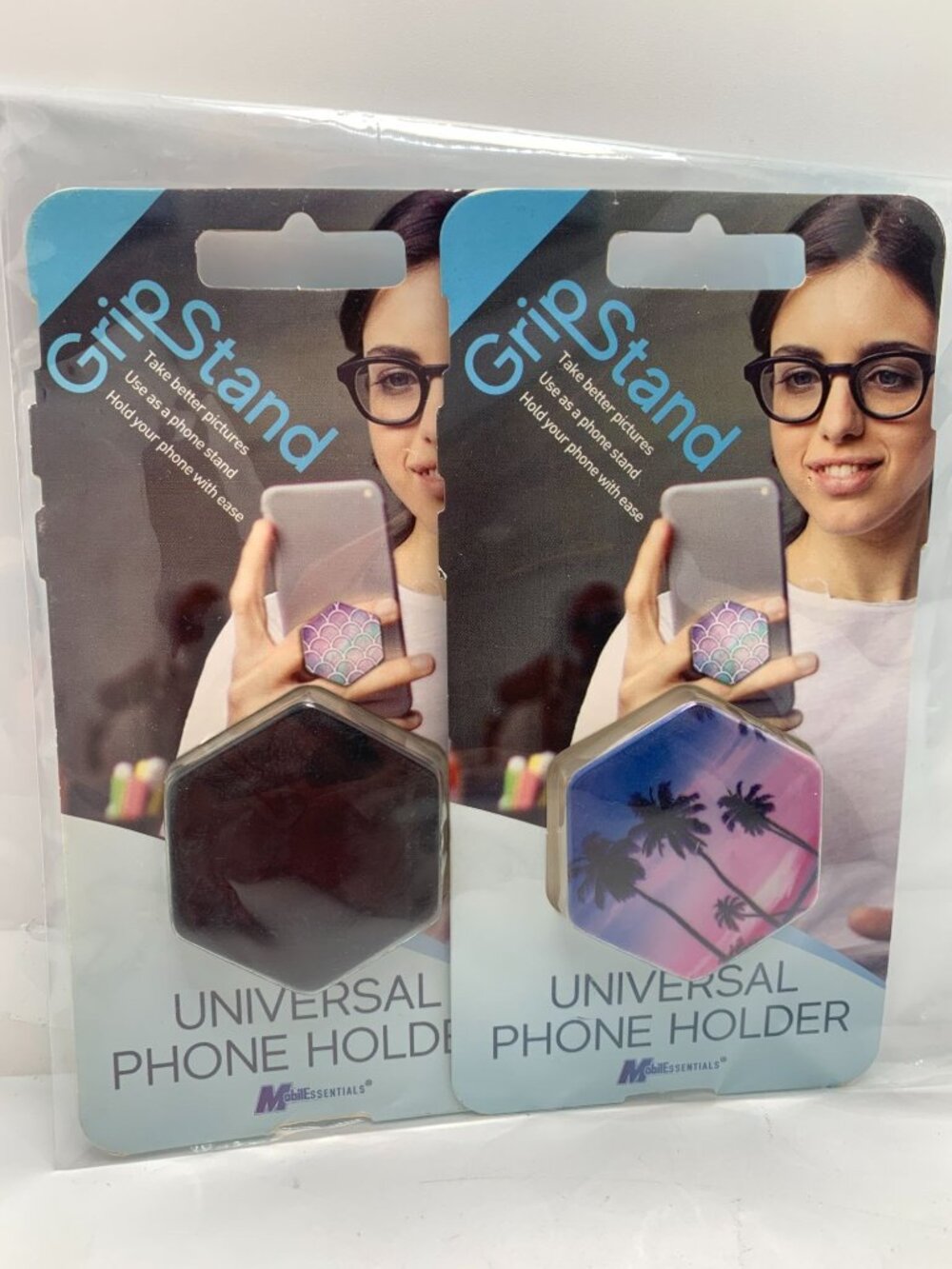GripStand Universal Phone Holder Set Of 2 - Twist To Pop Or Collapse Secure Grip